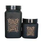 Pack de deux Bocal Carré kitchen love 3L et 1L