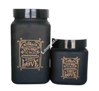 Pack de deux Bocal Carré kitchen love 3L et 1L