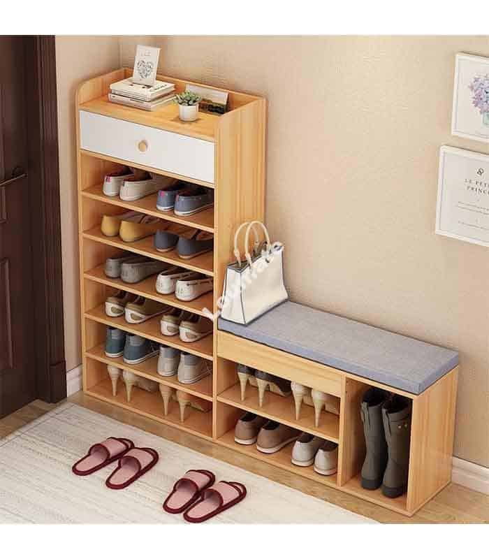 Pouf-et-Meuble-de-Rangement-Chaussures-2-en-1 Pouf et Meuble de Rangement Chaussures 2 en 1